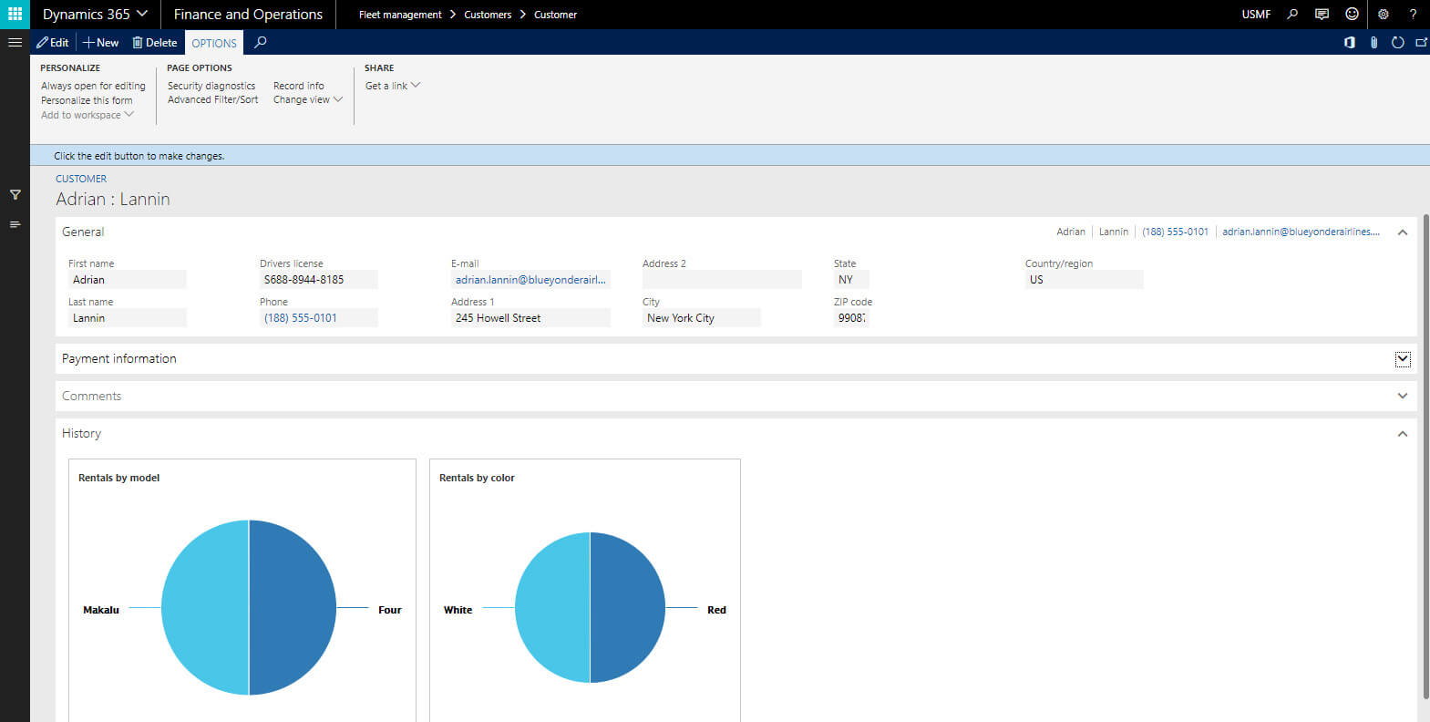 Fleet management Dynamics 365