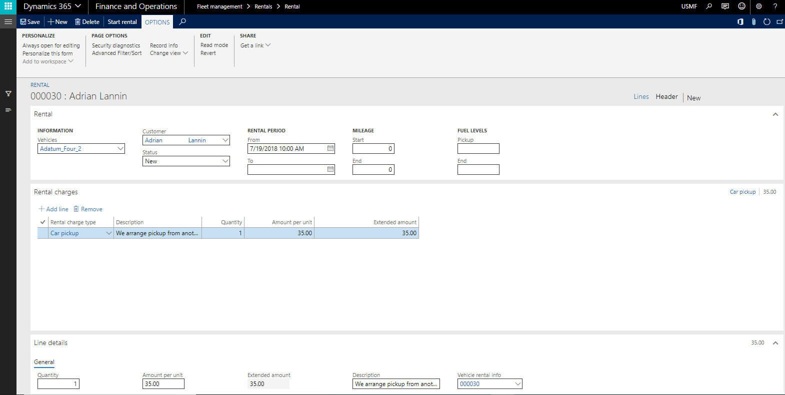 Fleet management Dynamics 365